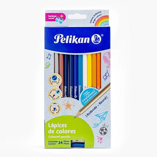 Lápices De Colores Pelikan 24 Colores Mina Suave Estuche 1 Pieza