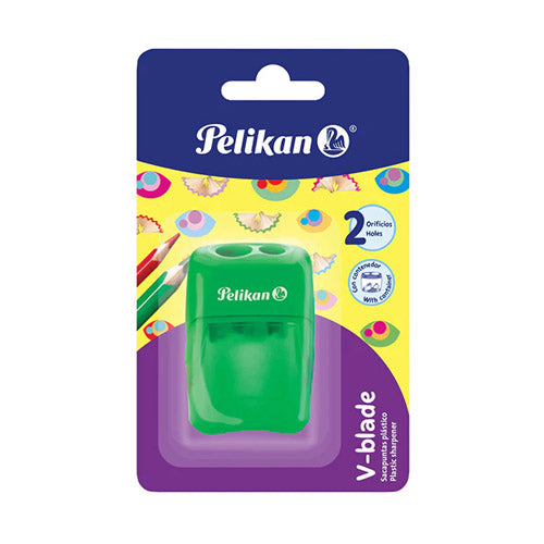 SACAPUNTAS PELIKAN 15600201 V- BLADE  DOS ORIFICIOS (BLISTER)
