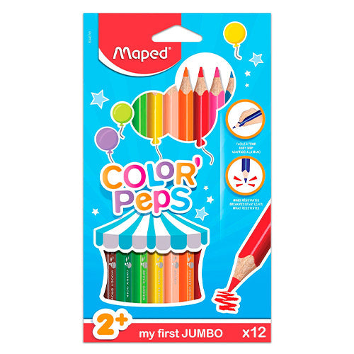 Lápices De Colores Maped Triangular Jumbo 0,5 Mm C/12