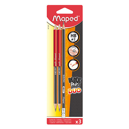 Lápiz Black Peps Dúo Rojo Triangular Blíster X3