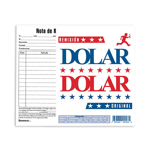 BLOCK DOLAR REMISION ESQUELA ORIGINAL 45 HOJAS RD3