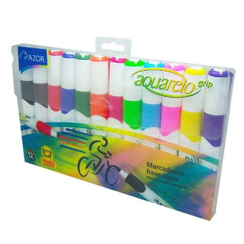 MARCADOR DE AGUA AQUARELO 12 COLORES 301.20012