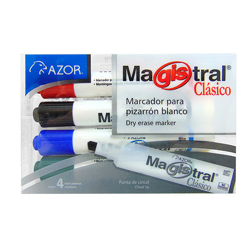 MARCADOR PARA PIZARRON MAGISTRAL (PLASTICO) C/4 83474