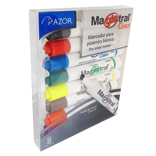 MARCADOR PARA PIZARRON MAGISTRAL (PLASTICO) C/8 #83478