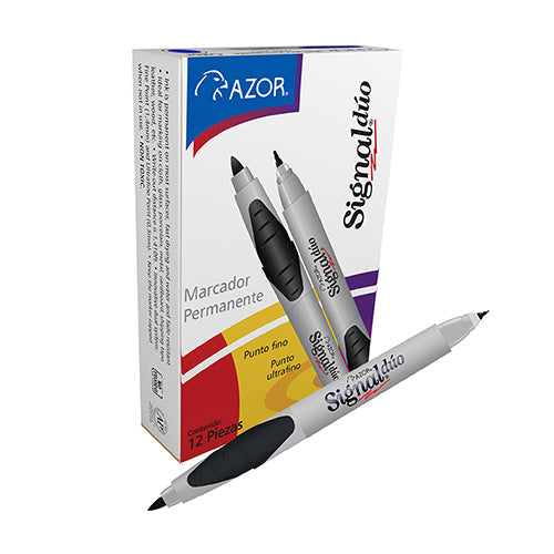 MARCADOR PERMANENTE SIGNAL DUO NEGRO 3300NE