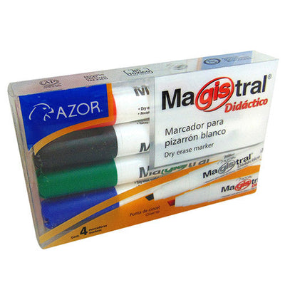 Marcadores Para Pizarrón Magistral Didáctico Estuche Con 4 Piezas