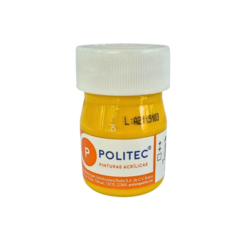 PINTURA POLITEC 318 20ML AMARILLO MEDIO ACR ESCOLAR