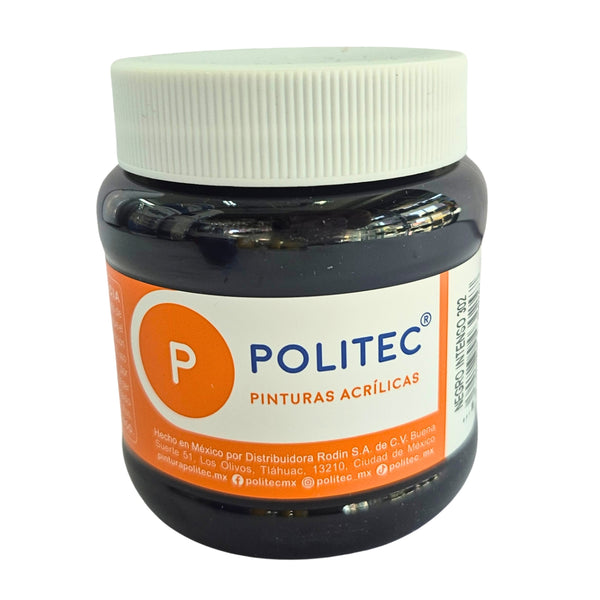 PINTURA POLITEC 302 250ML NEGRO INTENSO ACRILICA