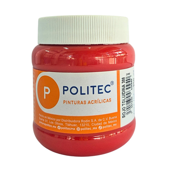Pintura Acrílica Escolar Rojo Toluidino Frasco 250 Ml