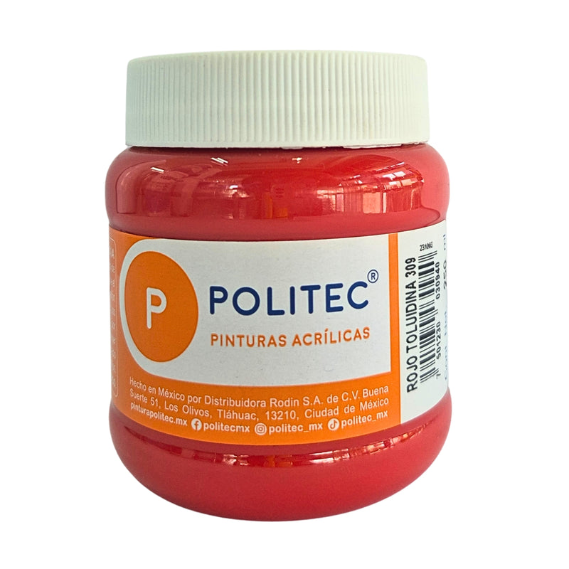 Pintura Acrílica Escolar Rojo Toluidino Frasco 250 Ml