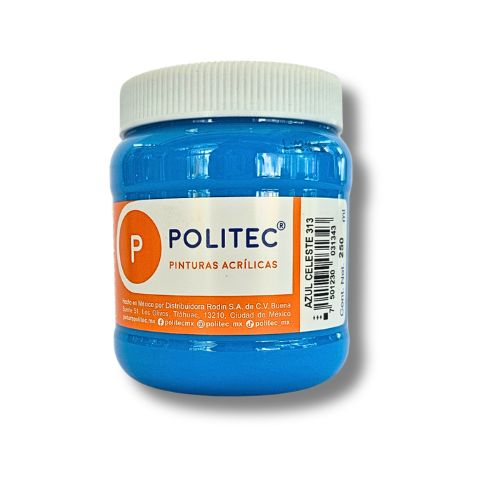 PINTURA POLITEC 313 250ML AZUL CELESTE ACRILICA