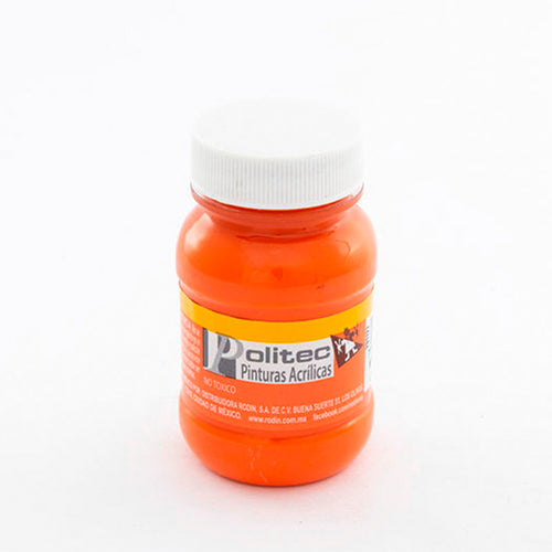 PINTURA POLITEC 308 NARANJA ACR ESCOLAR 100ML