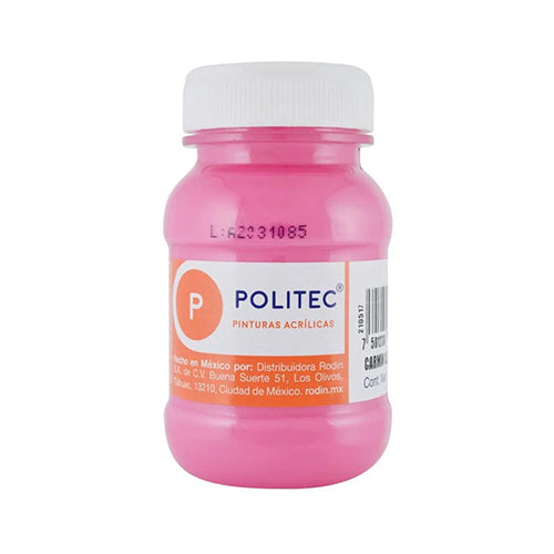 Pintura Acrílica Escolar Politec Carmín Claro 100 Ml