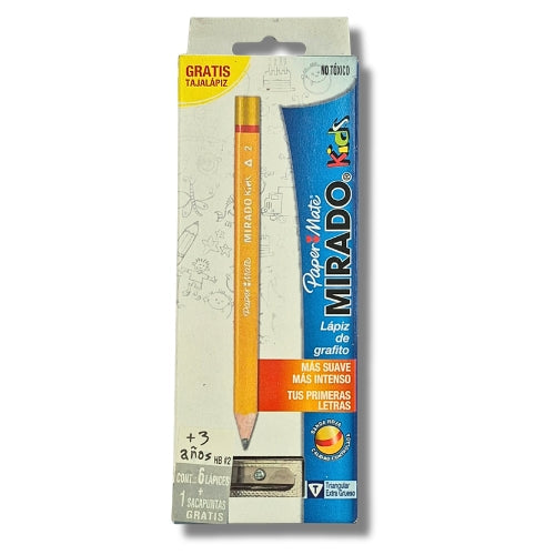 LAPIZ MIRADO KIDS C/6 + SACACAPUNTAS MOD LA1180