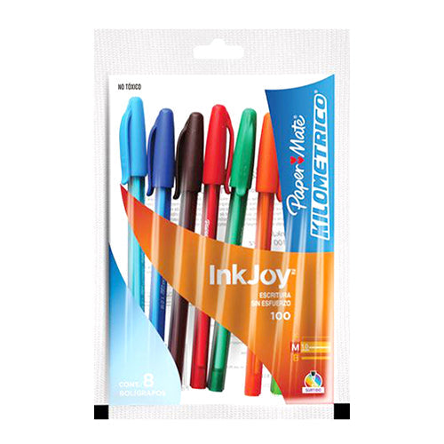 BOLIGRAFO KILOMETRICO 100 MEDIANO BLISTER C/8 SURTIDO MOD LA8232