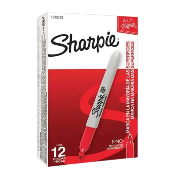 MARCADOR SHARPIE FINO ROJO