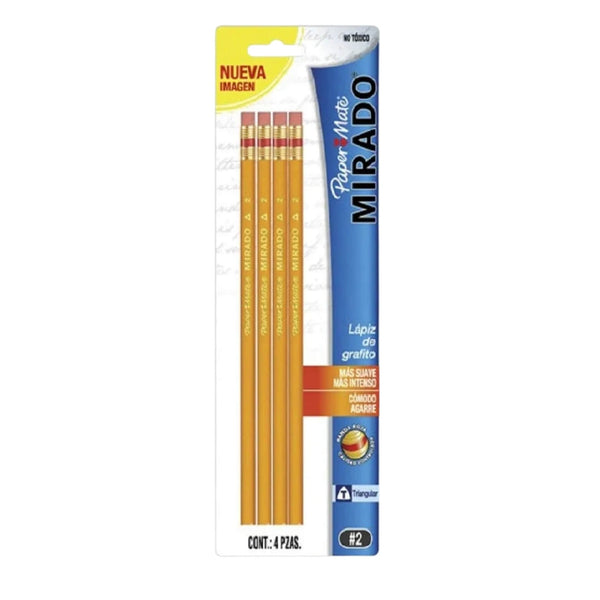LAPIZ MIRADO TRIANGULAR (NUEVA IMAGEN) GRADO 2 BLISTER/4 MOD M10101943099