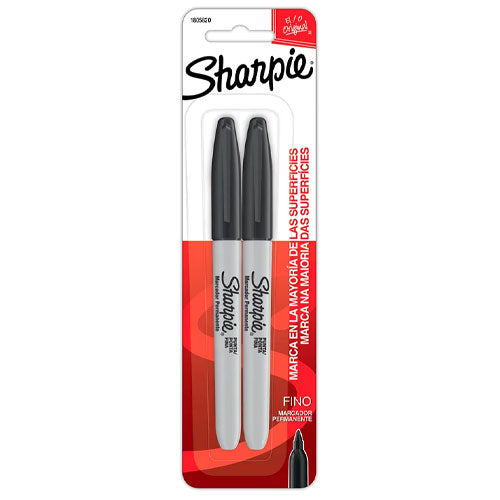 Marcador Permanente Sharpie Punta Fina Negro Blister 2 Piezas