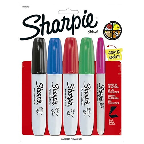 Marcador Sharpie Punta Cincel Blister Con 4 Unidades