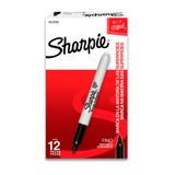 Marcador Permanente Sharpie Punta Fina Negro Caja Con 12 Unidades