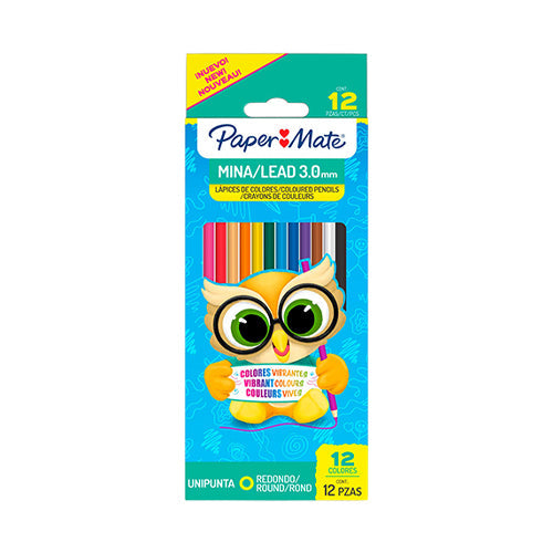 Lápices De Colores Paper Mate Punta 3 Mm Caja Con 12