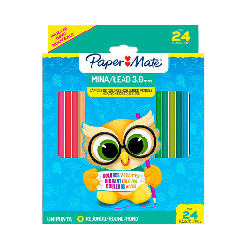Lápices De Colores Largos Paper Mate 3 Mm Estuche Con 24 Unidades