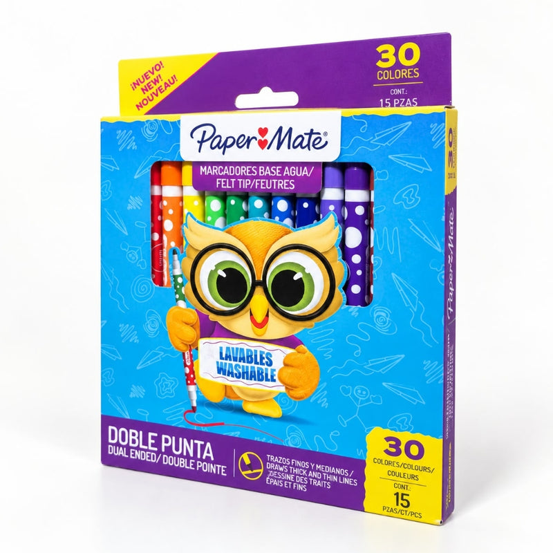 PLUMON PAPER MATE LAVABLE DOBLE SURTIDO C/15 MOD 36340