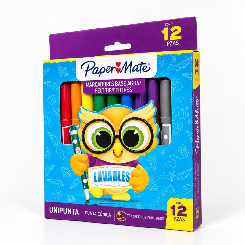 PLUMON PAPER MATE LAVABLE SURTIDO CAJA C/12 MOD G10106