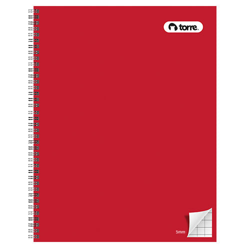 Cuaderno Torre Doble Espiral 100 Hojas Cuadro Chico 5 Mm Pasta Rígida