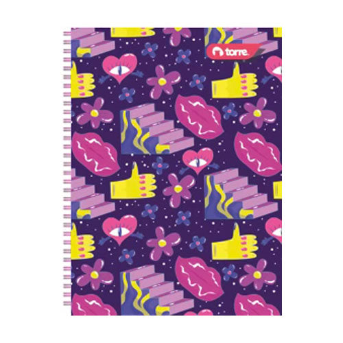 Cuaderno Profesional Torre 100 Hojas Rayado Doble Espiral Magenta