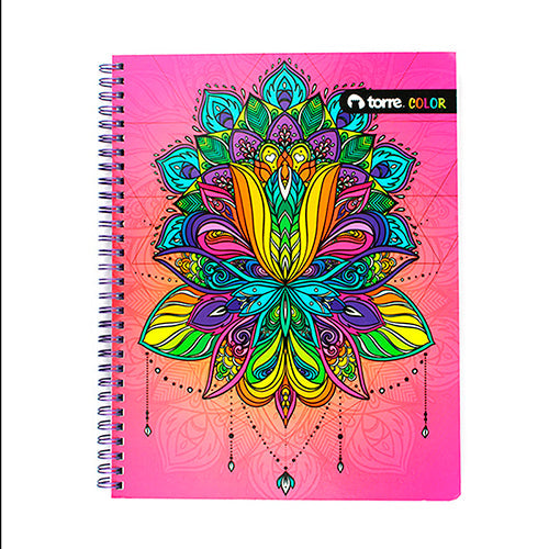 Cuaderno Universitario Torre Doble Espiral Magenta 100 Hojas Cuadro Chico