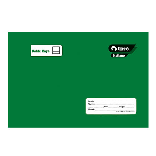 Cuaderno Italiano Torre Doble Raya Pasta Rígida 100 Hojas 1 Pieza