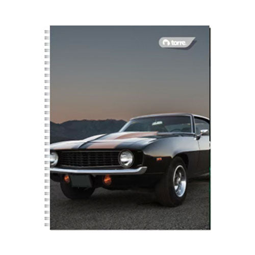 Cuaderno Torre Universitario Autos Y Motos 100 Hojas C5 Pasta Dura
