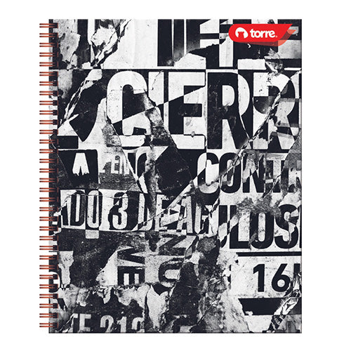 Cuaderno Profesional Torre Doble Espiral Rojo Raya 100 Hojas