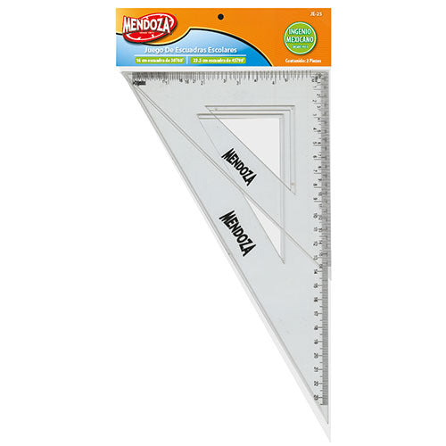 Juego De Escuadras Escolares Mendoza 25 Cm 1 Pieza