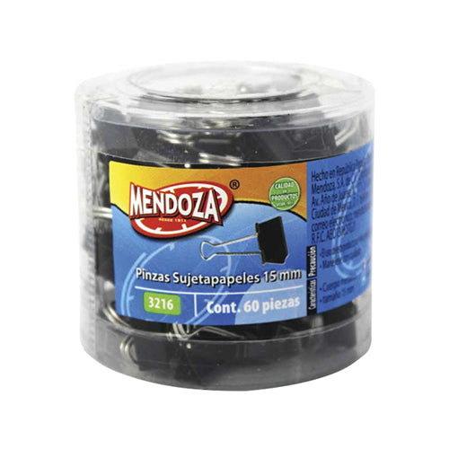 Pinza Sujetapapeles Mendoza 15 Mm Metálica Pack 60 Piezas