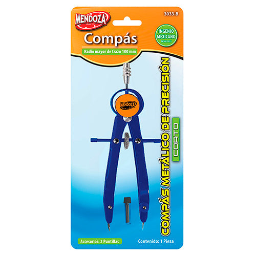 Compás De Precisión Mendoza Brazo Corto Escolar Para Dibujo Técnico