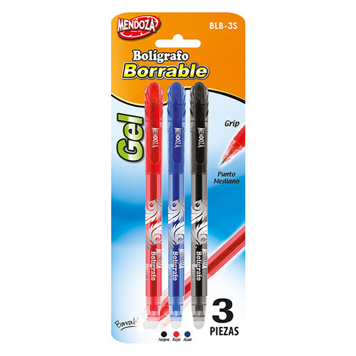 Bolígrafo De Gel Borrable 3 Colores Punto Mediano 1 Pieza