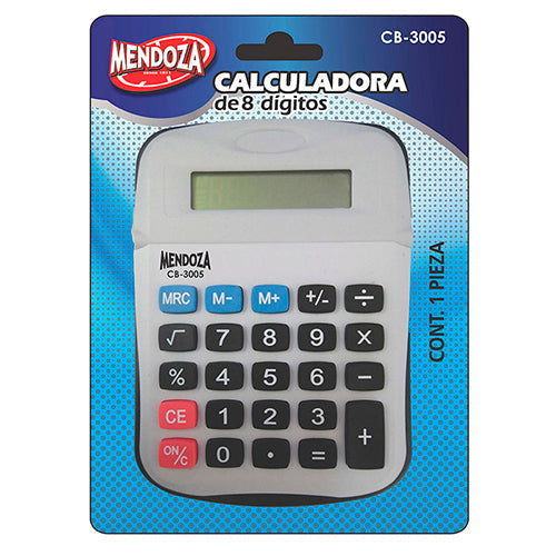 Calculadora 8 Dígitos Mendoza Escolar Presentación Blister 1 Pieza