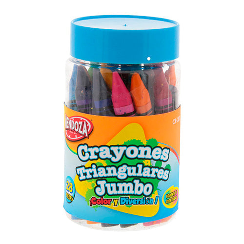 Crayones Triangulares Jumbo Bote Con 28 Piezas