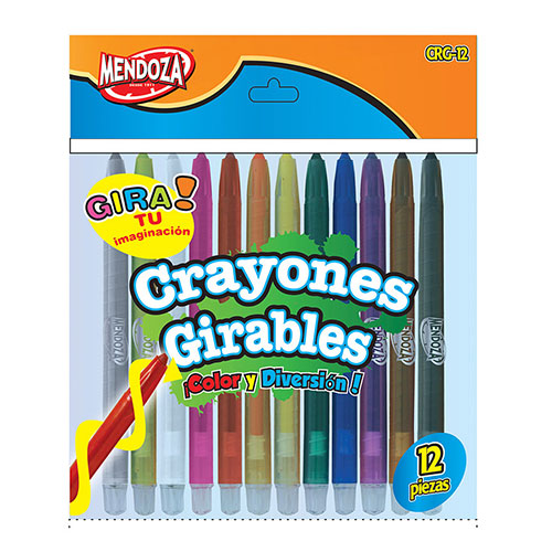 Crayones Girables Colores Brillantes Estuche 12 Piezas