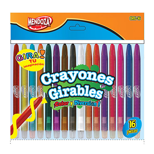 Crayones Girables Colores Brillantes No Tóxicos 16 Piezas