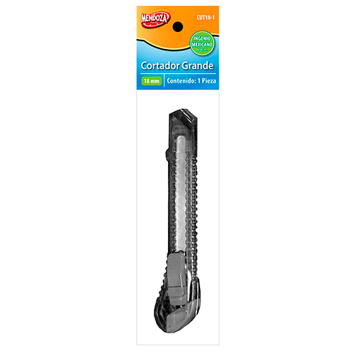 Cortador Grande 18 Mm Ergonómico Con Seguro De Cuchilla 1 Pieza