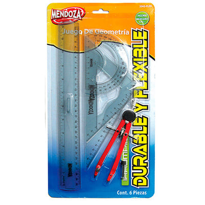 Juego De Geometría Flexible Con Compás De Precisión Metálico Escolar