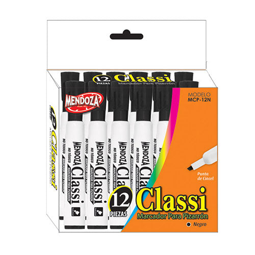 MARCADOR PARA PIZARRON CLASSI  NEGRO  MOD.MCP-12N