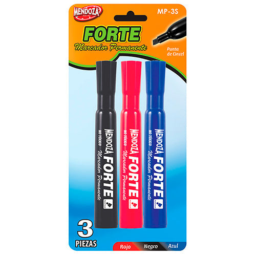 Marcador Permanente Forte 3 Colores Set 3 Piezas