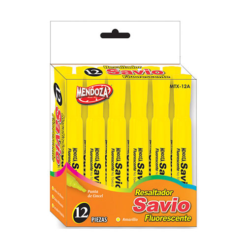 Resaltador De Texto Savio Amarillo Fluorescente Punta Cincel 1 Pieza