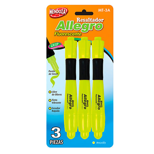 Resaltador Amarillo Punta Cincel Con Grip Ergonómico 1 Pieza