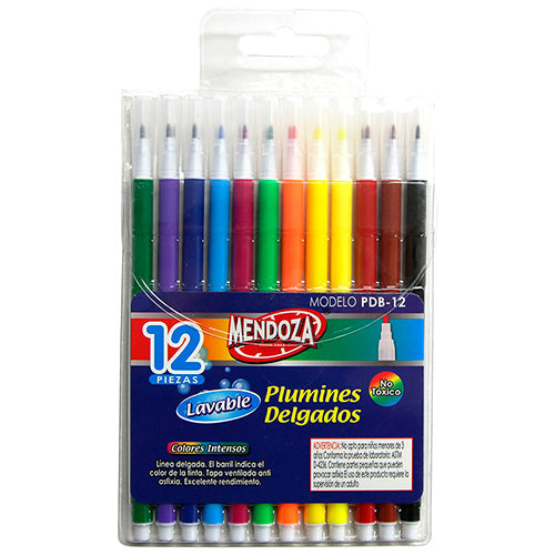 PLUMINES DELGADOS LAVABLES EN BOLSA 12 PIEZAS MOD.PDB-12