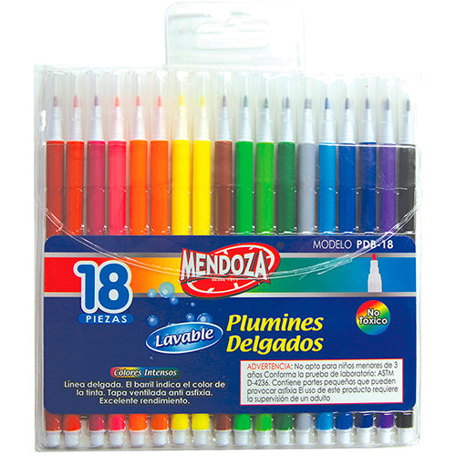 PLUMINES DELGADOS LAVABLES EN BOLSA 18 PIEZAS MOD.PDB-18